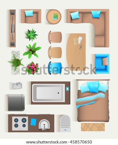 Modern Furniture Top View interior icons top view sofa armchair stock vector 336705161 Modern Furniture Top View interior icons top view sofa armchair stock vector 336705161