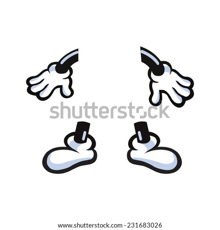 stock vector vector illustration of cartoon hand and foot 231683026