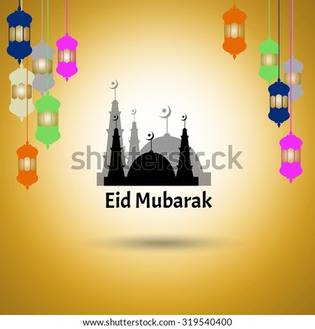 Silhouette Mosque Masjid Background Stock Vector 157850543 