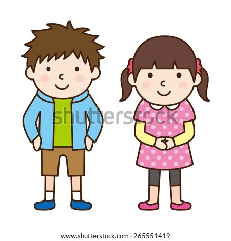 Children Brother Sister Stock Vector 265551419 - Shutterstock