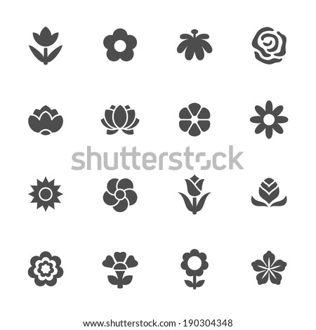 Flower icon set