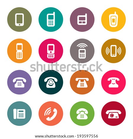 Phone Icon Set Stock Vector 193597556 - Shutterstock