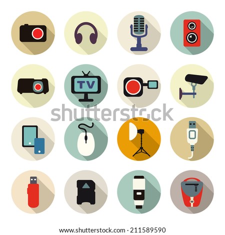 Retro Media Icons Stock Vector 131235824 - Shutterstock