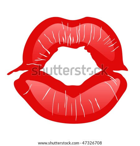 Pair Bright Red Lips Puckered Ready Stock Vector 23209744 - Shutterstock