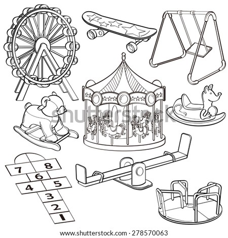 Playground Outline Coloring Coloring Pages