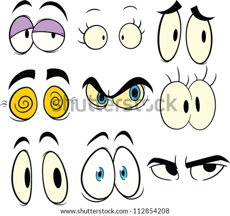 Funny Cartoon Eyes All Separate Layers Stock Vector 68705116 - Shutterstock