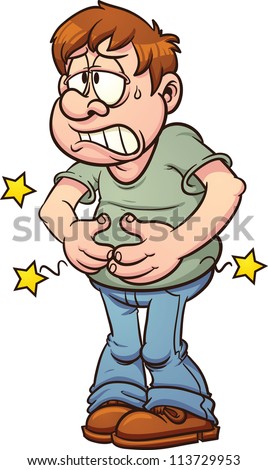 Man Suffering Stomach Ache Vector Illustration Stock Vector (Royalty ...