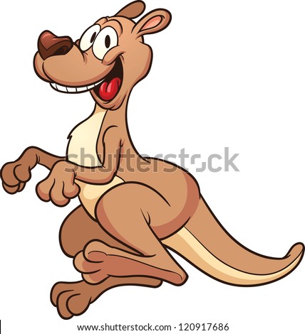 Cartoon Kangaroo Jumping Vector Clip Art Stock Vector 120917686