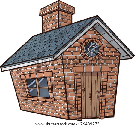 Little Brick House Vector Clip Art Stock Vector 176489273 - Shutterstock