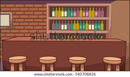 Cartoon Bar Background Vector Clip Art Stock Vector 540708826