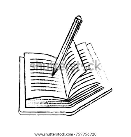 Cartoon Pencil Writing On Note Book Stock Vector 130543808 - Shutterstock