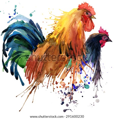 Download Rooster Chicken Tshirt Graphics Rooster Illustration Stock Illustration 291600230 - Shutterstock