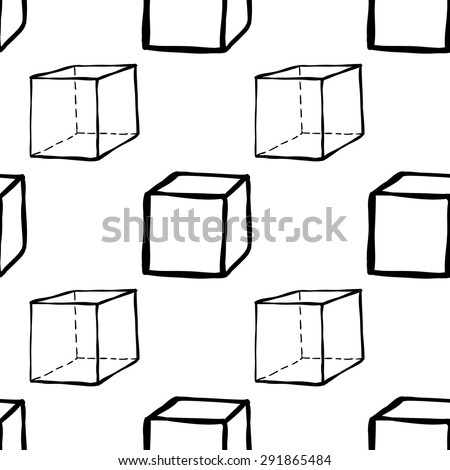 Set Five Hand Drawn Cubes Linear Stock Vector 488292451 - Shutterstock