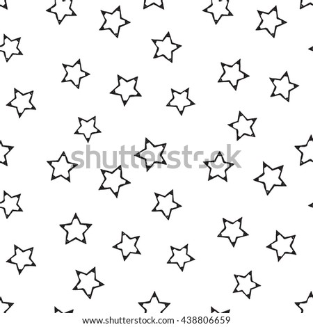 Hand Drawn Pen Ink Stroked Stars Stock Vector 438806659 - Shutterstock