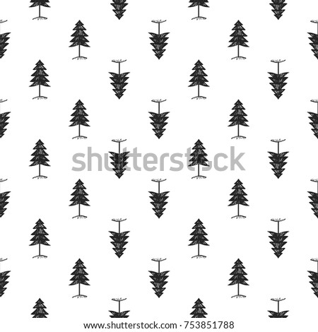 Set Stylized Pine Silhouettes Vector Illustration Stock Vector ...