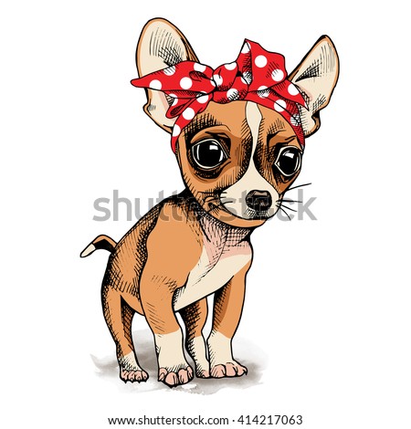 Puppy Chihuahua Headband Vector Illustration Stock Vector 