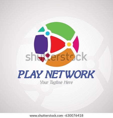 Play Network Logo Design for On-line Chanel, Entertainment Studio or Business, etc. Vector Logo Template.