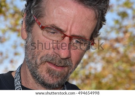 Marseille, France - October 06, 2016 : French cartoonist Ysope at the 5th edition of the International festival of press and political cartoons at l'Estaque.