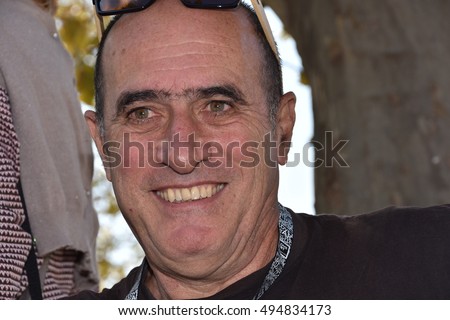 Marseille, France - October 06, 2016 : French cartoonist Charles Gobi at the 5th edition of the International festival of press and political cartoons at l'Estaque.