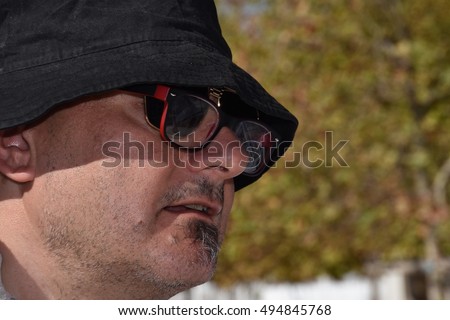 Marseille, France - October 06, 2016 : Greek cartoonist Demetrios Coutarelli Koutroulis at the 5th edition of the International festival of press and political cartoons at l'Estaque.