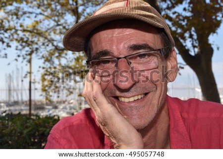 Marseille, France - October 06, 2016 : French cartoonist Patrick Redon alias Red at the 5th edition of the International festival of press and political cartoons at l'Estaque.