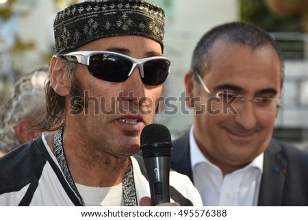 Marseille, France - October 06, 2016 : French cartoonist Faty Bourayou at the 5th edition of the International festival of press and political cartoons at l'Estaque.