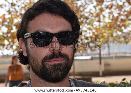 Marseille, France - October 06, 2016 : French cartoonist Flavien Moreau at the 5th edition of the International festival of press and political cartoons at l'Estaque.