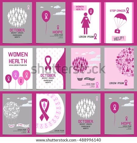 breast cancer awareness month set banners stock vector hd royalty cancer awareness flyers