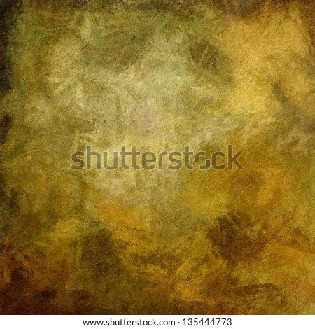 art abstract oil painted textured old gold, olive and brown monochrome background