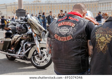 Bikers Leather Jackets Harley  Davidson  Logo  Stock Photo 