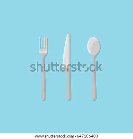 Set Fork Spoon Knife Isolated On Stock Vector 647106400 - Shutterstock