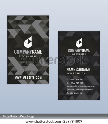 Modern Creative Black White Business Card Stock Vector 259794809