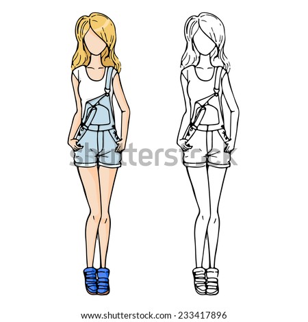 Fashion Sketch Drawing Girls In Beautiful Looks Hand Drawn Set Of Outfits Illustration Fashion Sketch Drawing Girls In Beautiful Looks Hand Drawn Set Of Outfits Illustration