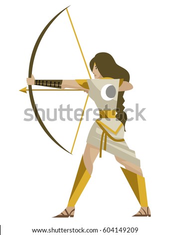 Artemis Diana Goddess Greek Roman Hunters Stock Vector 604149209 ...