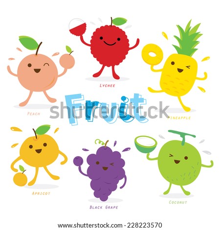 Cute Fruit Cartoon Vector