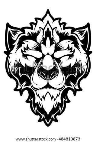 Wolf Logo Vector Design Head Stock Vector 484810873 - Shutterstock