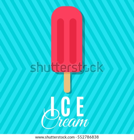Ice cream vector sign illustration, poster or banner symbol design