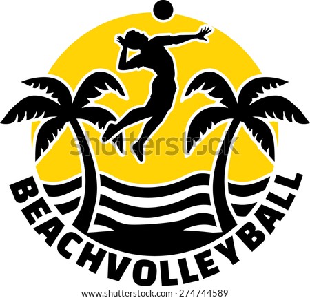 vector symbol shirt t Stock Beach 274744589 Volleyball Emblem Shutterstock Vector