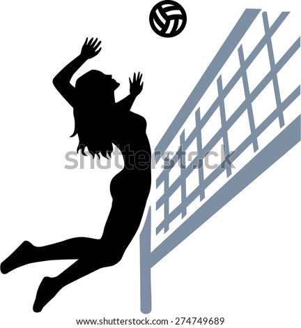 Volleyball Player Woman Net Stock Vector 274749689 - Shutterstock