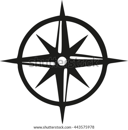 Black Compass Rose Vector Stock Vector 27301126 - Shutterstock