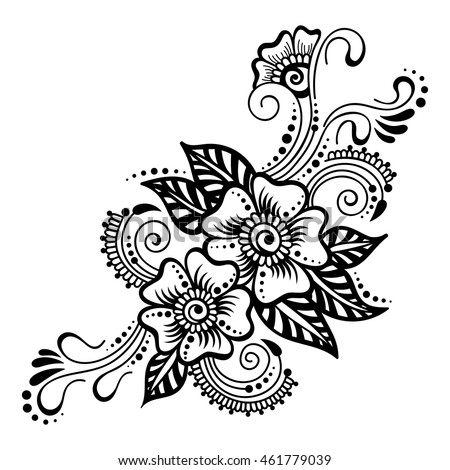 Vector Abstract Floral Mehndi Element Henna Stock Vector 461779039 ...