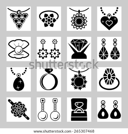 Jewelry Icons Stock Vector 142085566 - Shutterstock