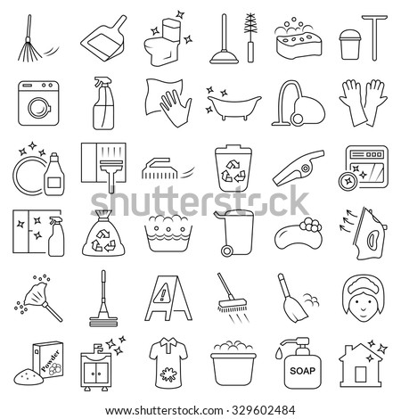  Laundry Service Hand Drawn Doodle Icons Stock Vector 