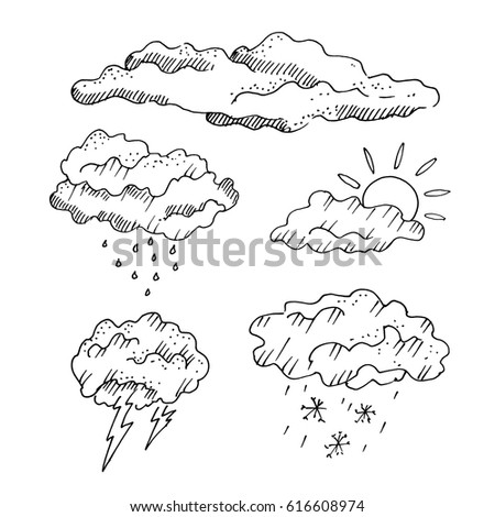 Hand Drawn Clouds Stock Vector 59822623 - Shutterstock