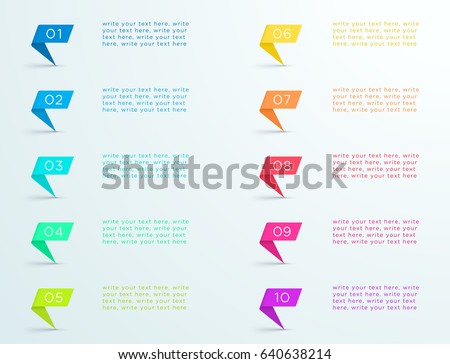 Colourful Ribbon Standing With Number Bullet Points 1 to 10