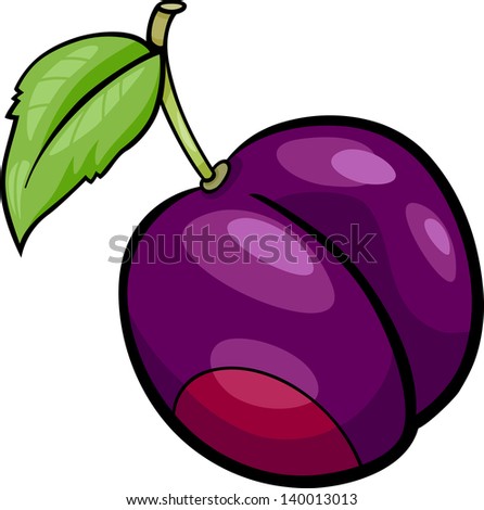 Cartoon Vector Illustration Plum Fruit Food Stock Vector 140013013 ...