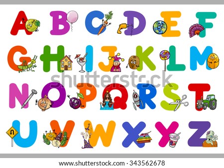 Cute Childrens English Alphabet Fun Cartoon Stock Vector 149638004 ...