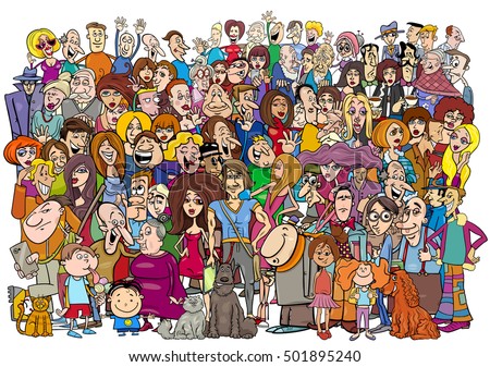 Cartoon Illustration Group Happy People Stock Illustration 64979131 ...