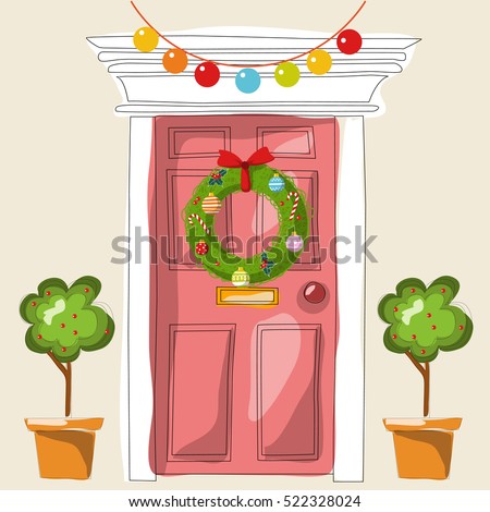 Christmas Front Door Clipart red door red wreath stock photos, royalty-free images & vectors Christmas Front Door Clipart red door red wreath stock photos, royalty-free images & vectors