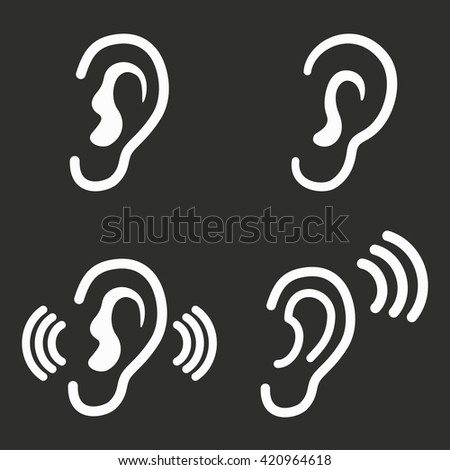 Ear Hearing Aid Deaf Problem Icons Stock Vector 115206655 - Shutterstock